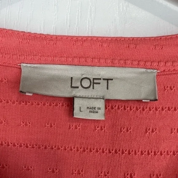 LOFT Puff Sleeve Flounce Swing Dress size L - Picture 7 of 16